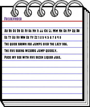 Freakfinder Regular animated font preview