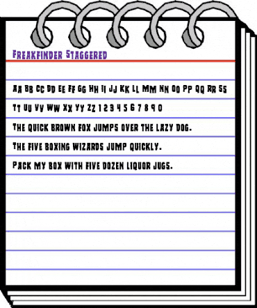Freakfinder Staggered Regular animated font preview