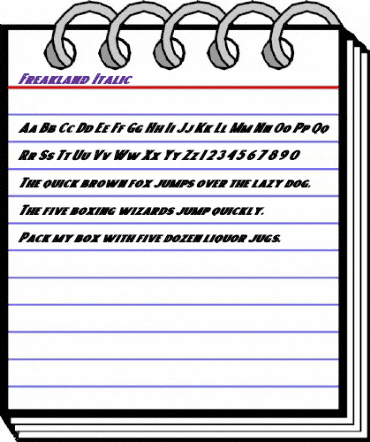 Freakland Italic Regular animated font preview Freakland Italic Regular animated font preview