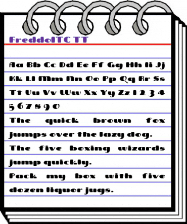 FreddoITC TT Regular animated font preview