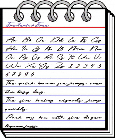 FrederickFree Regular animated font preview