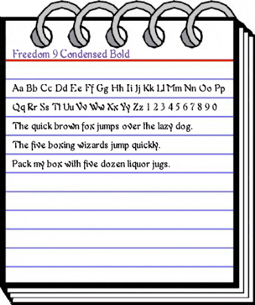 Freedom 9 Condensed Bold animated font preview