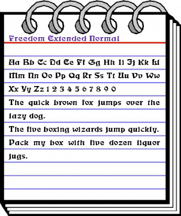 Freedom Extended Normal animated font preview