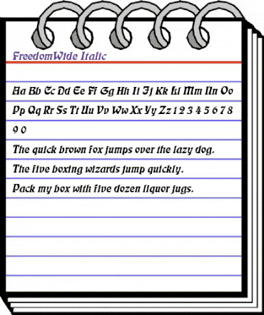 FreedomWide Italic animated font preview