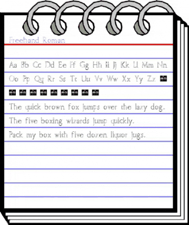 Freehand Roman Regular animated font preview