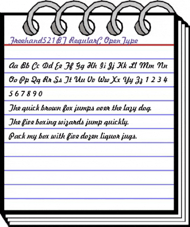 Freehand 521 Regular animated font preview