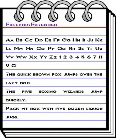 FreeportExtended Regular animated font preview