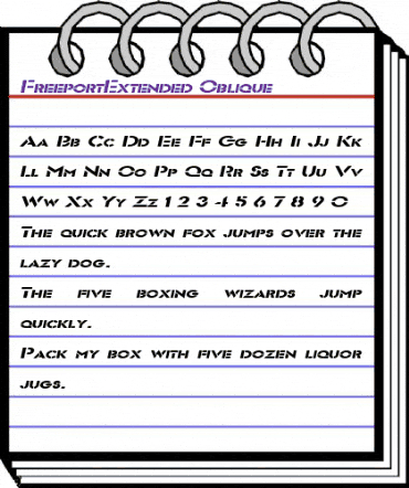 FreeportExtended Oblique animated font preview