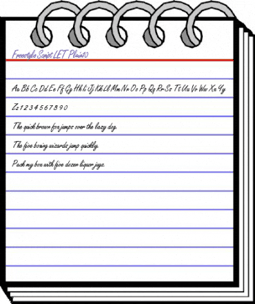 Freestyle Script LET Plain animated font preview