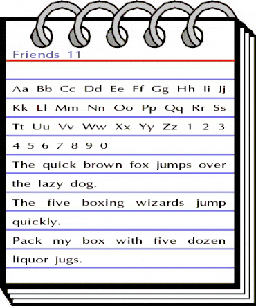 Friends 11 Regular animated font preview