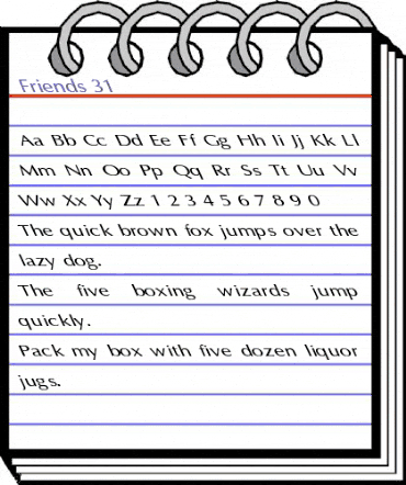 Friends 31 Regular animated font preview