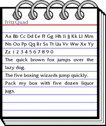 FritzQuad Regular animated font preview