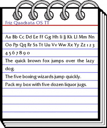 Friz Quadrata OS TT Regular animated font preview