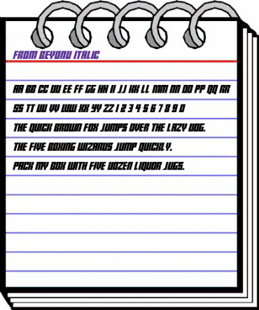 From Beyond Italic animated font preview From Beyond Italic animated font preview