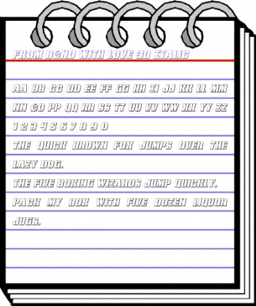 From BOND With Love 3D Italic Italic animated font preview