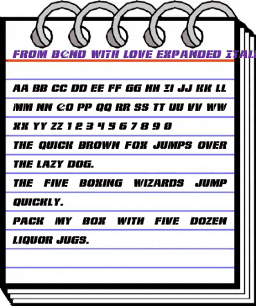 From BOND With Love Expanded Italic Expanded Italic animated font preview