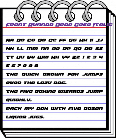 Front Runner Drop Case Italic Italic animated font preview
