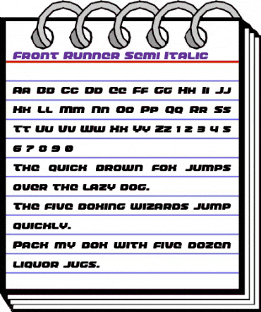 Front Runner Semi-Italic Semi-Italic animated font preview