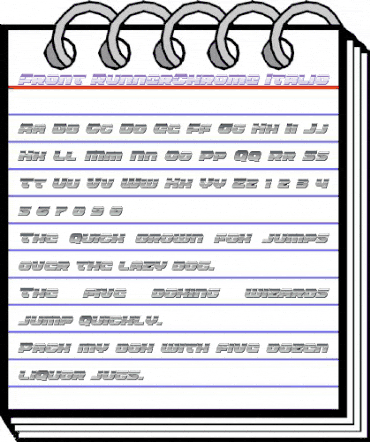 Front Runner Chrome Italic Italic animated font preview