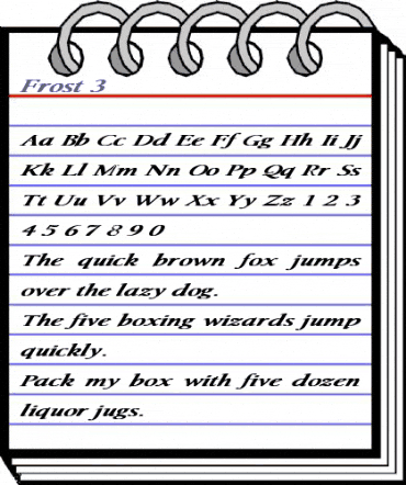 Frost 3 Bold Italic animated font preview