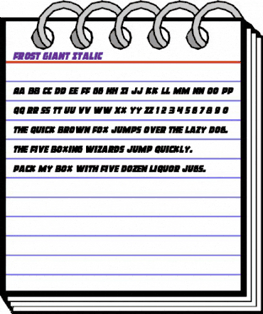 Frost Giant Italic Italic animated font preview