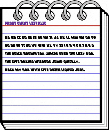 Frost Giant Leftalic Italic animated font preview