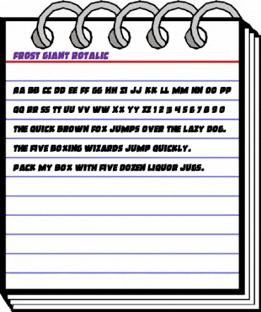 Frost Giant Rotalic Italic animated font preview