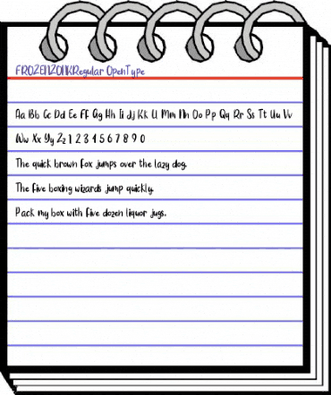 FROZEN ZONK Regular animated font preview