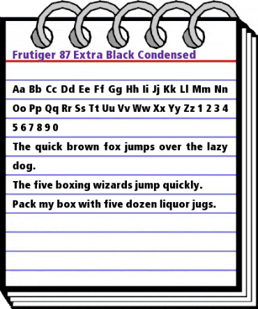 Frutiger 87ExtraBlackCn Regular animated font preview
