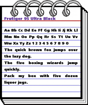 Frutiger 95 UltraBlack Regular animated font preview