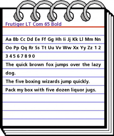 Frutiger LT Com 65 Bold animated font preview