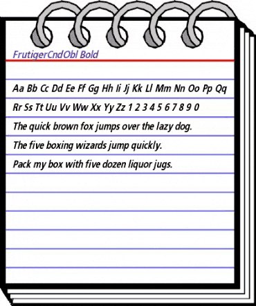 FrutigerCndObl Bold animated font preview