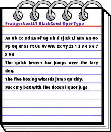 FrutigerNextLT Black Cond animated font preview