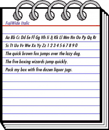 FujiWide Italic animated font preview FujiWide Italic animated font preview