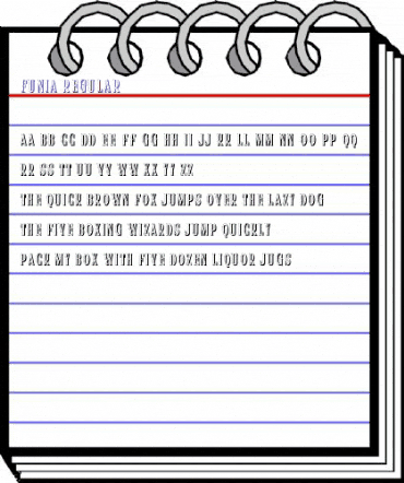 Funia Regular animated font preview