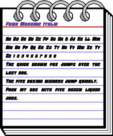 Funk Machine Italic Italic animated font preview