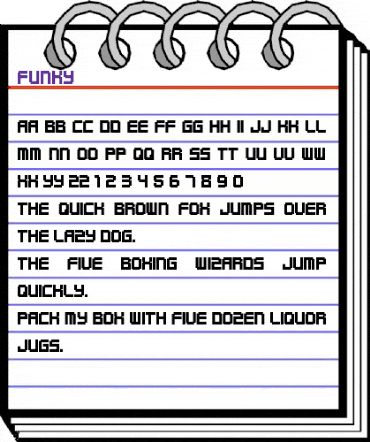 Funky Regular animated font preview