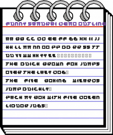 Funny Samurai Demo Outline Regular animated font preview