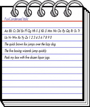 FusiCondensed Italic animated font preview