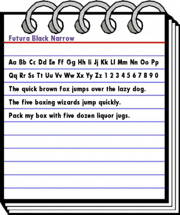 Futura Black Narrow Bold animated font preview