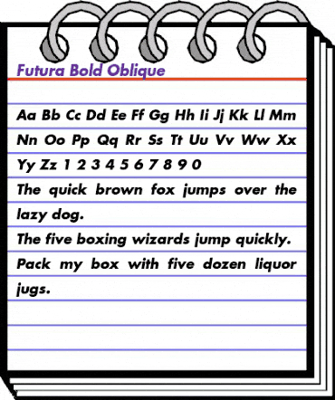 Futura BoldItalic animated font preview