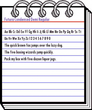 Futura Condensed Demi Regular animated font preview