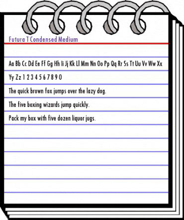 Futura T Condensed Medium animated font preview Futura T Condensed Medium animated font preview