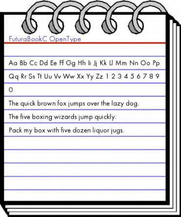 FuturaBookC Regular animated font preview