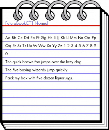 FuturaBookCTT Normal animated font preview