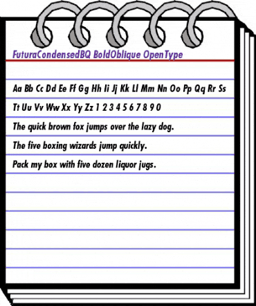 Futura Condensed BQ Regular animated font preview