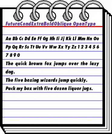 Futura CondExtraBoldOblique animated font preview