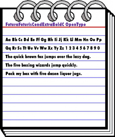 FuturaFuturisCondExtraBoldC Regular animated font preview