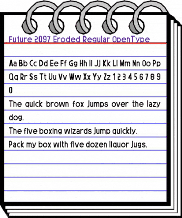Future 2097 Eroded Regular animated font preview