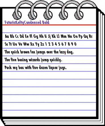 FuturistLeftyCondensed Bold animated font preview